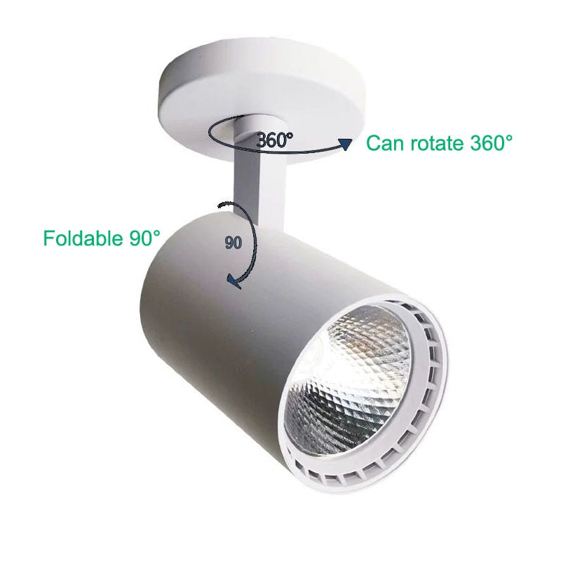 LED spotlight downlight 7w 10w 15w 20w 30w surface mounted COB ceiling light spotlight can be rotated clothing store showroom