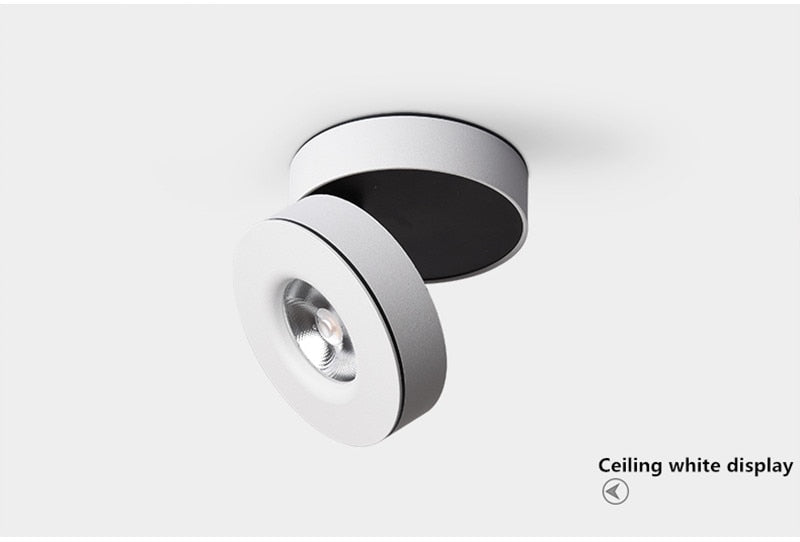 Dimmable Rotating LED Downlight 10W 12W 15W 18W COB Surface Mounted Ceiling Spot Light AC110-220V LED Ceiling Lamp Indoor Lighting