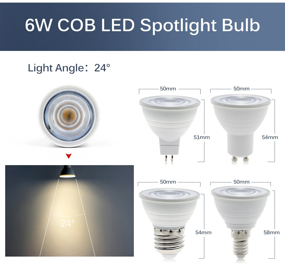 E27 E14 MR16 GU10 LED Bulb 220V COB High Brightness LED Spotlight Bulbs Condenser Lamp for Downlight Energy Saving Home Lighting