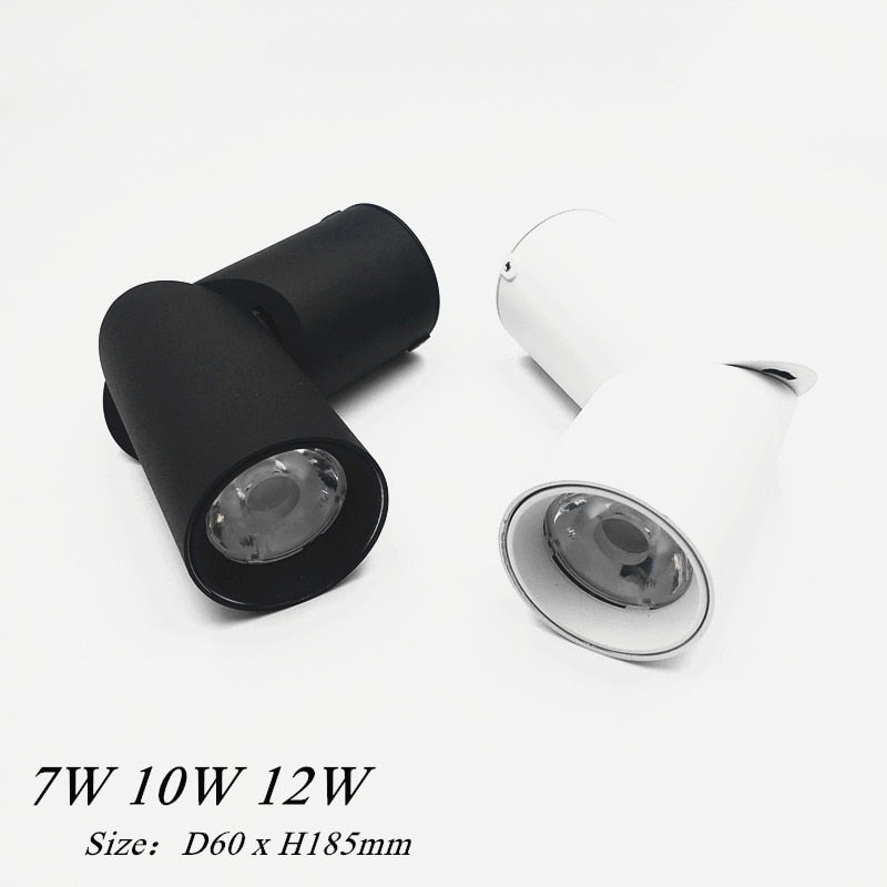 Cylinder Dimmable Rotating Folding LED Downlights 10W 15W 20W COB LED Ceiling Spot Lights AC85-265V LED Wall Lamps Indoor Lighting