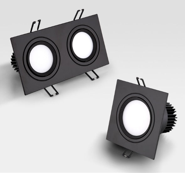 Recessed Double LED Dimmable Downlight COB 7w 9w 12W 24W Spot light decoration Ceiling Lamp AC 110V 220V