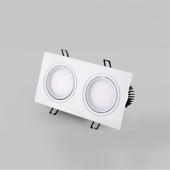 Recessed Double LED Dimmable Downlight COB 7w 9w 12W 24W Spot light decoration Ceiling Lamp AC 110V 220V