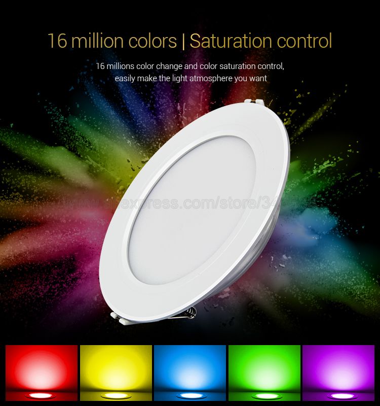 MiBoxer FUT061 9W Smart RGB+CCT LED Recessed Ceiling Downlight AC100-240V Support 2.4G RF Remote WiFi APP Voice Control