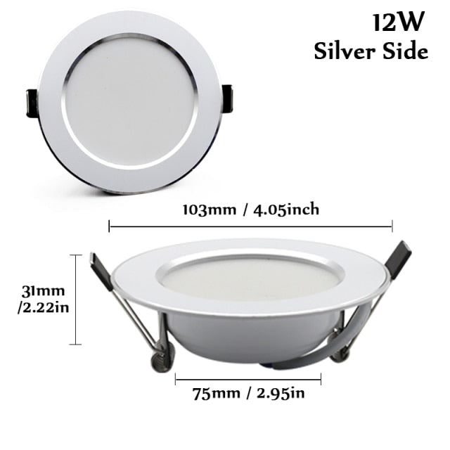 6PCS/lot LED Downlight 7W 9W 12W 15W 18W Round Recessed Spot Light AC220V 240V Home Decor Waterproof Down Light spot led Lamp