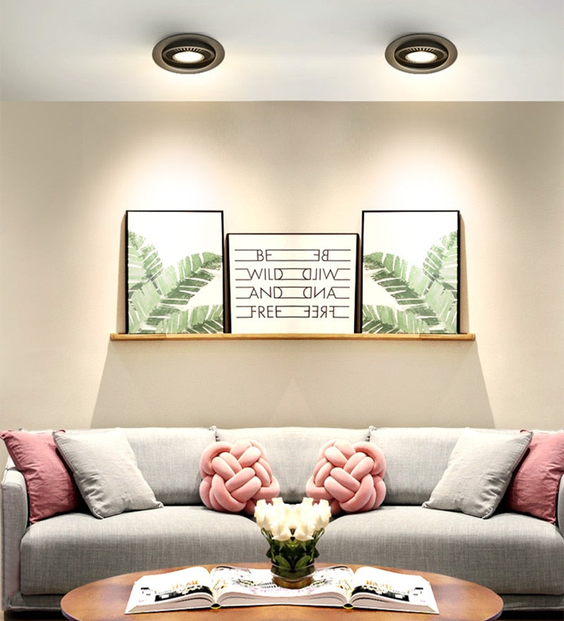 Round shape 360 Angle Adjustable LED COB Recessed Downlight Black/White 9W 12W 15W LED Ceiling Spot Light Pic Background Focos