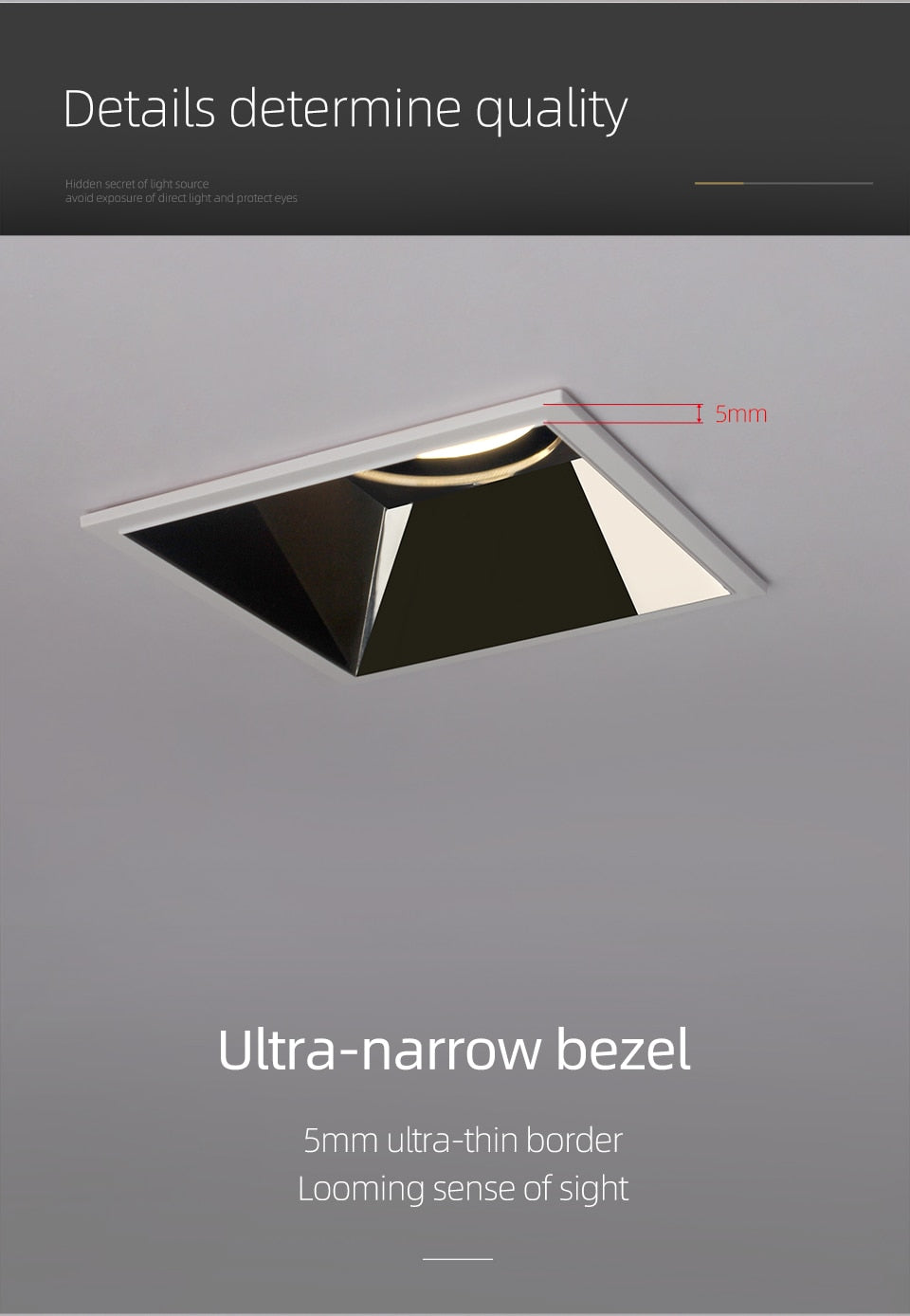 Aisilan LED square embedded spotlights home villas Narrow Border lamp downlights ceiling openings ceiling lights CRI 93