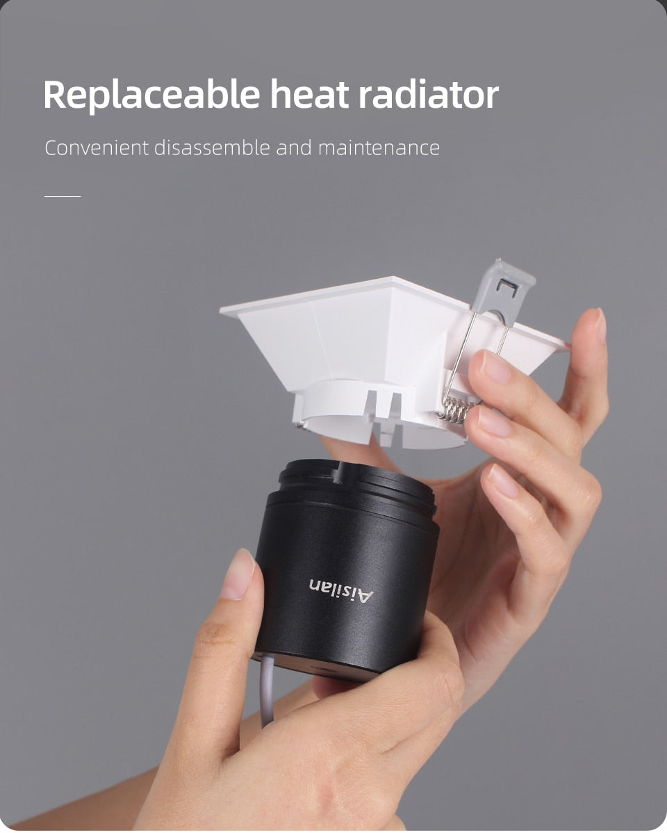 Aisilan LED square embedded spotlights home villas Narrow Border lamp downlights ceiling openings ceiling lights CRI 93