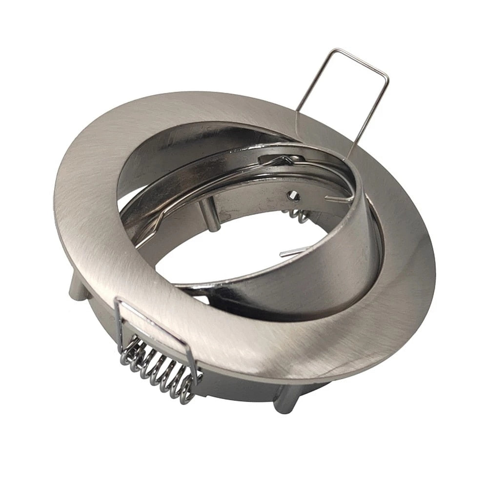 Sand Nickel Round Recessed LED Ceiling Downlight Adjustable GU10/MR16 Lamp Socket Holder Mounting Fitting Spot Lights Frame Base