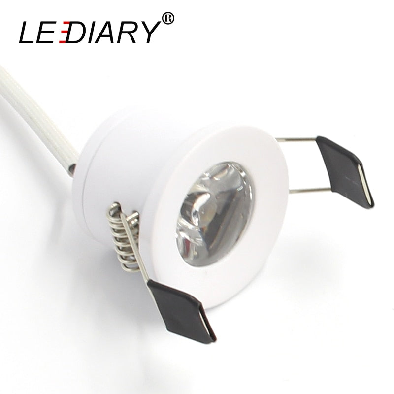 LEDIARY White Mini LED Downlight 27mm Cut Hole Under Cabinet Spot Light 1.5W for Jewelry Display Ceiling Recessed Lamp 100V-240V
