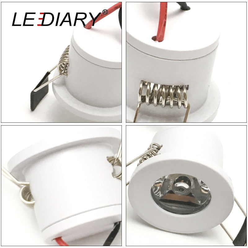 LEDIARY White Mini LED Downlight 27mm Cut Hole Under Cabinet Spot Light 1.5W for Jewelry Display Ceiling Recessed Lamp 100V-240V