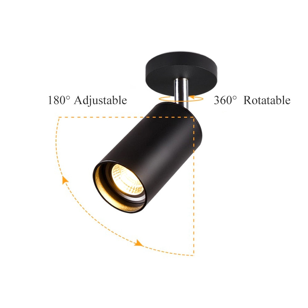 Surface Mounted 360° Rotatable LED Ceiling Track Downlight 5W 7W 9W 12W 15W GU10 Bulb Replaceable Spot Light