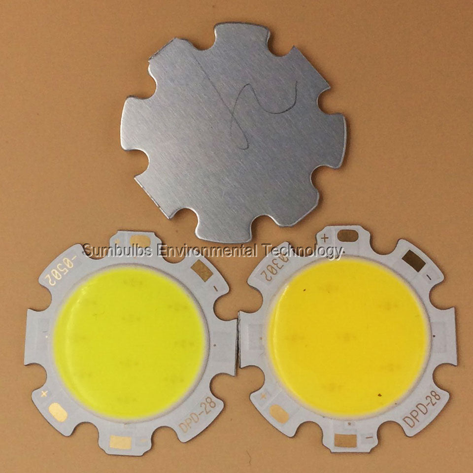 LED Rounded 10PCS 28MM 3W 5W 7W 10W 12W Chip On Board COB Light Source Warm Nature Cold White for Spotlight Downlight DIY 2820