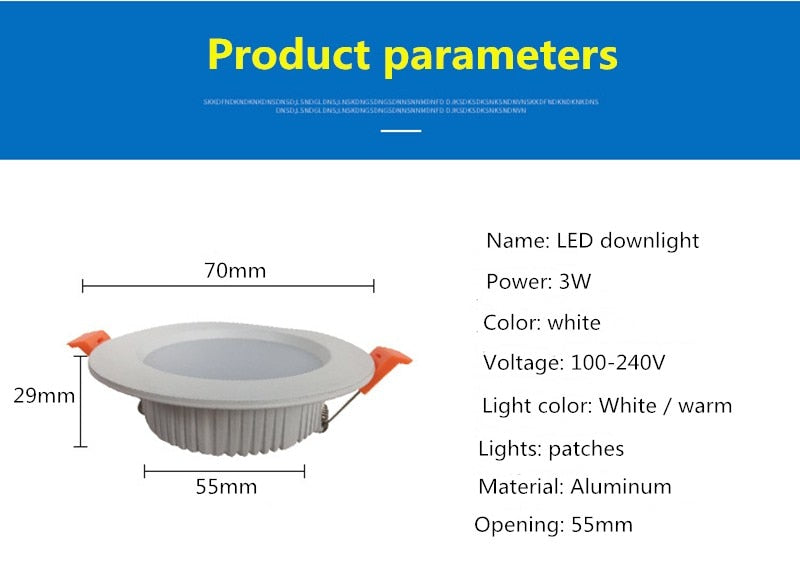 Ultra Bright Round LED Downlight 3W 5W 7W 9W 12W 15W 18W 24W 30W Aluminum AC110V 220V LED Down Light Ceiling Recessed Spot Light