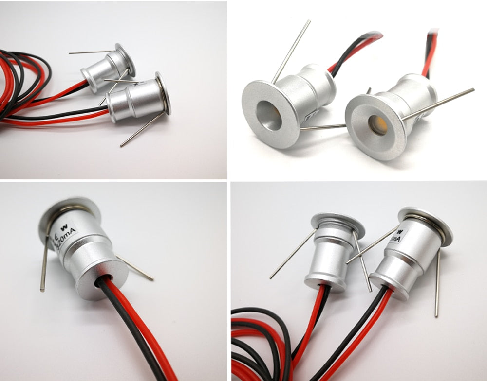 Mini LED 9pcs 1W IP65 Spotlight Cabinet Light Led Spots Canopy Stair Ceiling Light Focos Led Spot Downlight Black Silver Shell