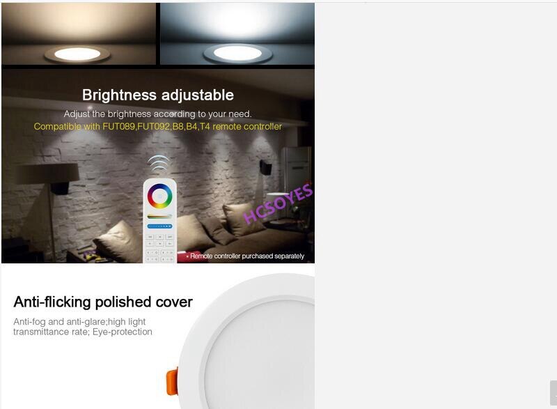 MIBOXER FUT063/FUT068/FUT069 6W 15W LED Downlight RGB+CCT Waterproof LED Ceiling Spotlight 2.4ghz remote smartphone APP control