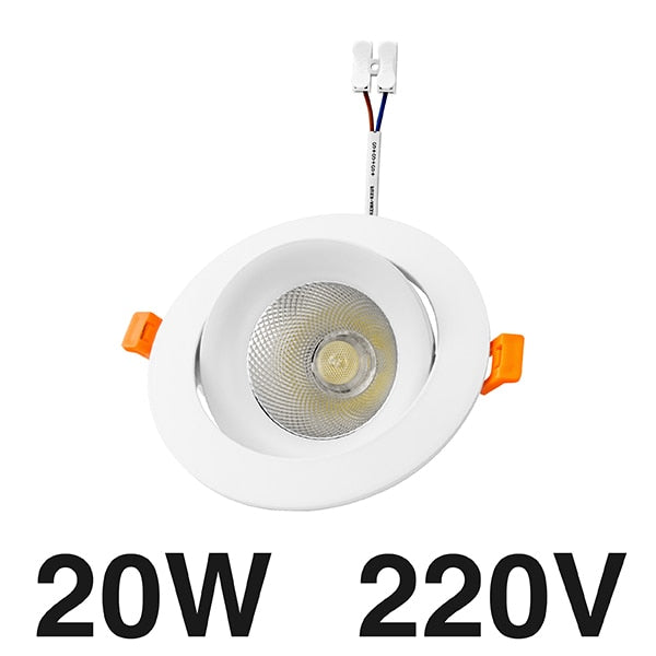 LED Ceiling Spot Light 45° Adjustable 7W 12W 20W Led light fixtur 220V Indoor Lighting for Living room Kitchen LED Downlight