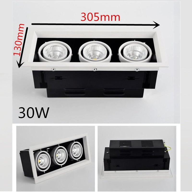 Double Dimmable Led downlight light Ceiling Spot Light 10w 20W 30W ac85-240V ceiling recessed Lights Indoor Lighting