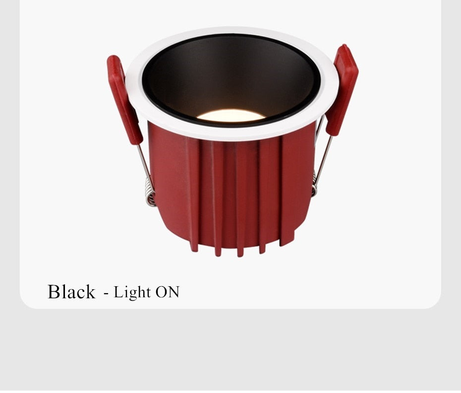 DBF 2020 New Frameless Anti Glare Lens COB Recessed Downlight 7W 12W Round LED Ceiling Spot Light Bedroom Picture Background