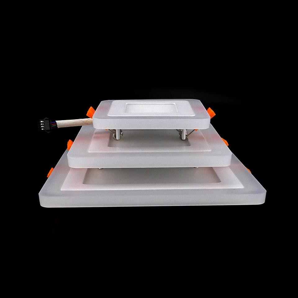 Blue+White 1pcs Round LED Panel Downlight 6W 9W 16W 24W Double LED Panel Lights AC85-265V Recessed Ceiling Panel Lamps