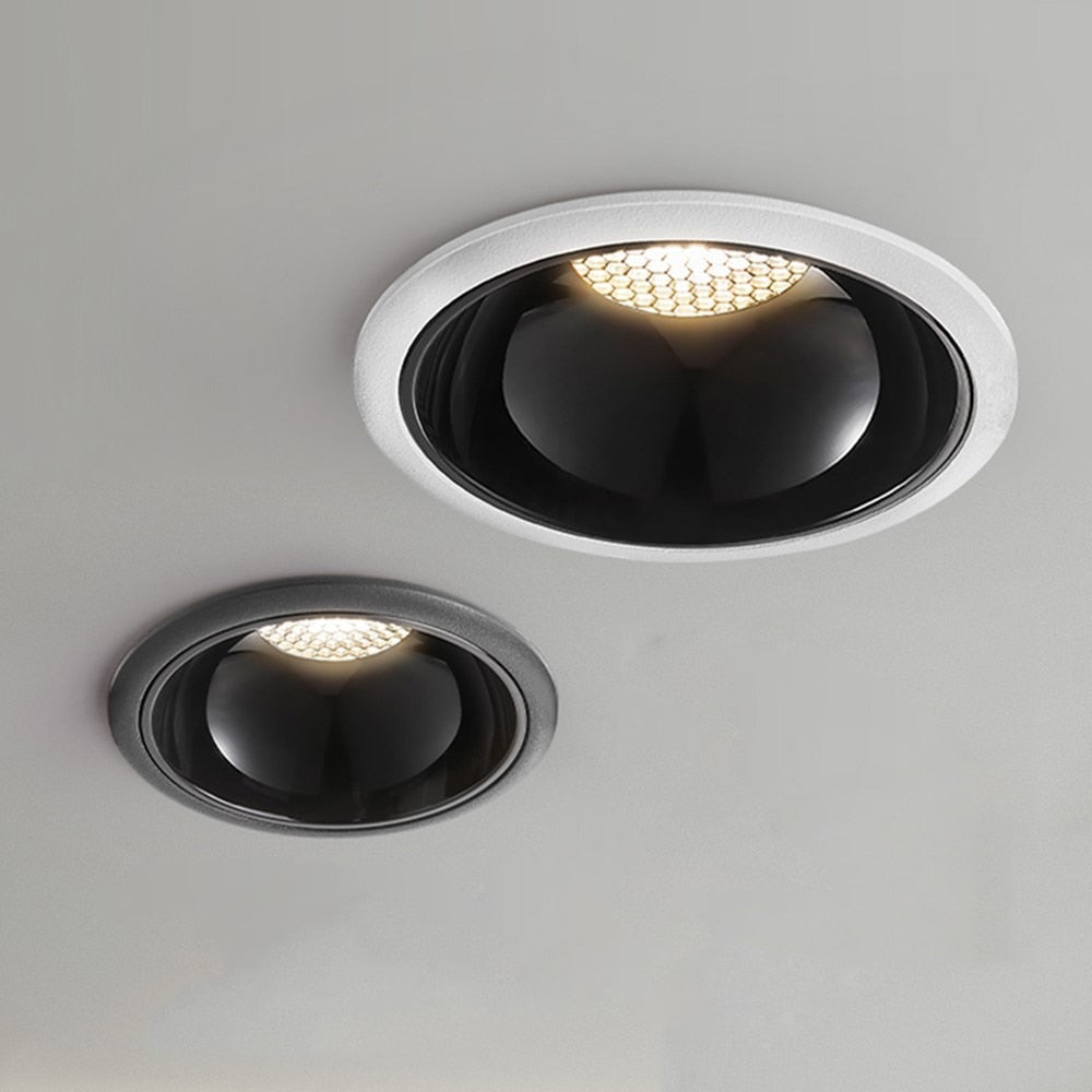 CRI90 Anti-glare Recessed Ceiling Downlight lamp 7W 12W 18W 20W honeycomb cob led spot lights Ceiling Fixtures Lighting 85-265V