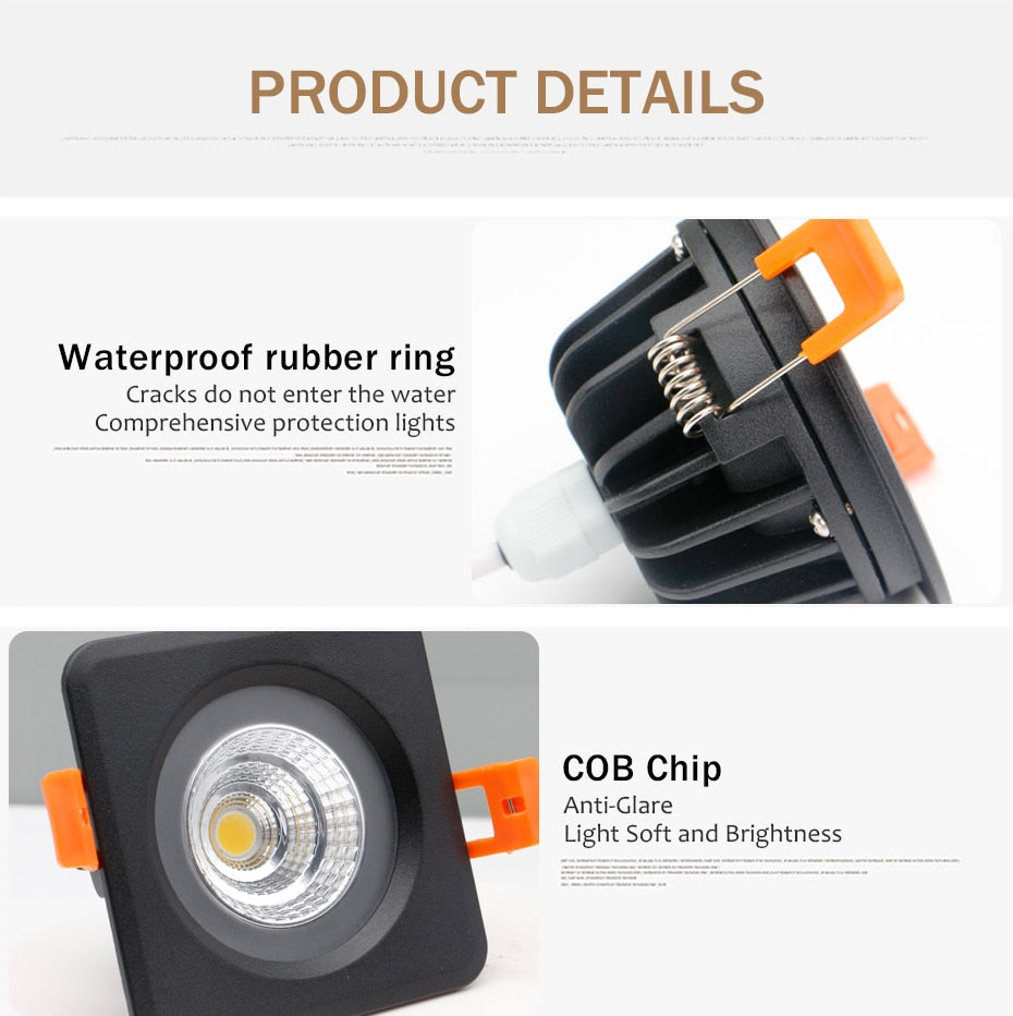 IP65 Waterproof Fire-proof LED Downlight 15W 12W 7W 5W Recessed LED Lamp Spot Light LED for sauna steam bath kitchen bathroom