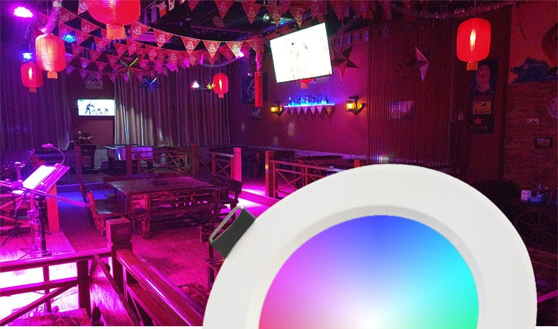 LED RGB Downlight Remote Control Dimming Round Spot Light 7W 9W RGB Color Changing Warm Cool Light