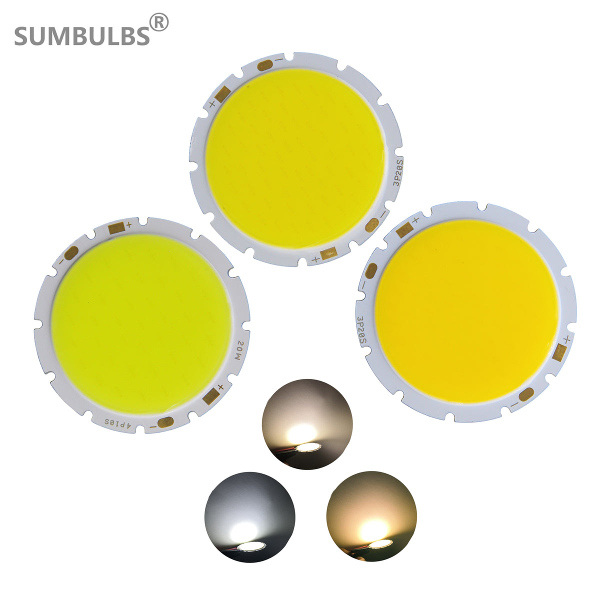 Downlight bulb LED COB light source 49mm round 15W 20W 30W Chip On Board LED warm nature cold white for diy lamp