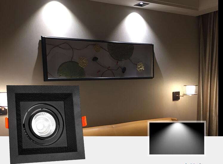 Super Bright Recessed square LED Dimmable Downlight COB 10w 20W 30w LED Spot light LED decoration Ceiling Lamp