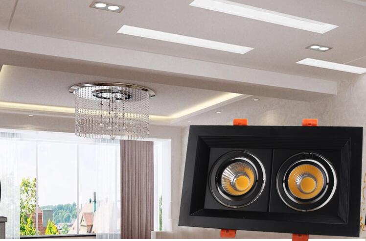 Super Bright Recessed square LED Dimmable Downlight COB 10w 20W 30w LED Spot light LED decoration Ceiling Lamp