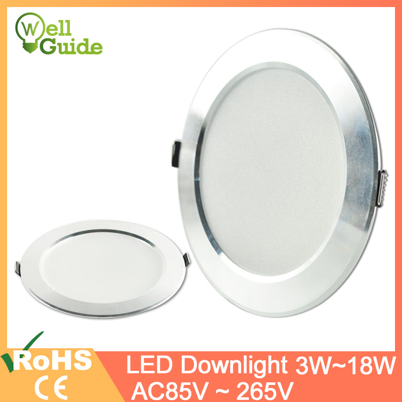 LED Downlight Downlight UltraThin AC110V 220V Led Bulb 3W 5W 9W 15W 18W led spot Bedroom Kitchen Indoor Recessed Round Light
