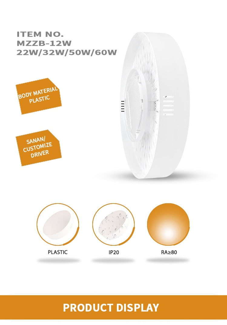 Surface Mounted Led Downlights Led Spot Light Lamp AC85~265V 12W/22W/32W/50W/60W Downlight Ceiling Spot Led Lighting Fixture for Home