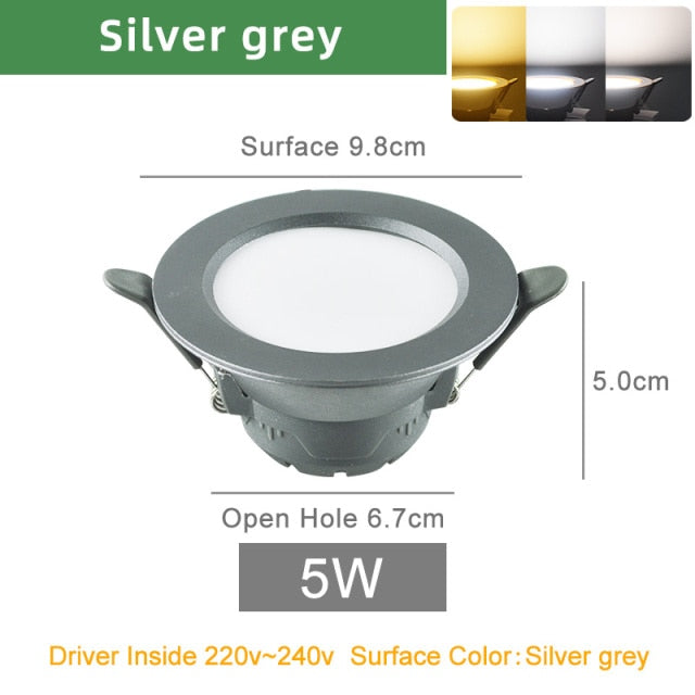 Kaguyahime 1pc/4pcs 3W-15W LED Downlight 220V 110V Round LED Recessed Spot LED Lamp Panel Light Aluminum Surface For Ceiling 10W