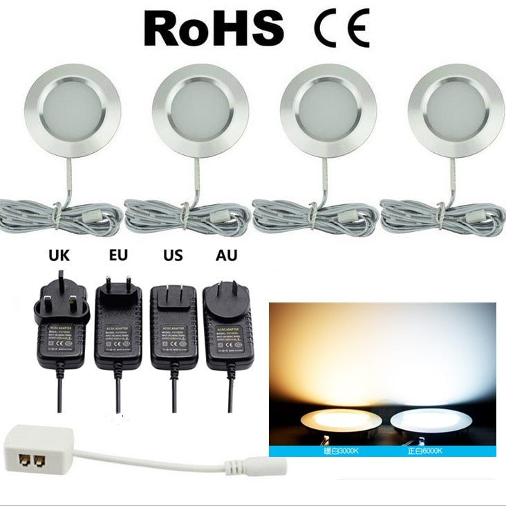 Ultra-Thin Concealed Mini LED Downlight LED Display Kitchen Under Cabinet Light With 12V 2M Terminal Cable LED Lighting For Home