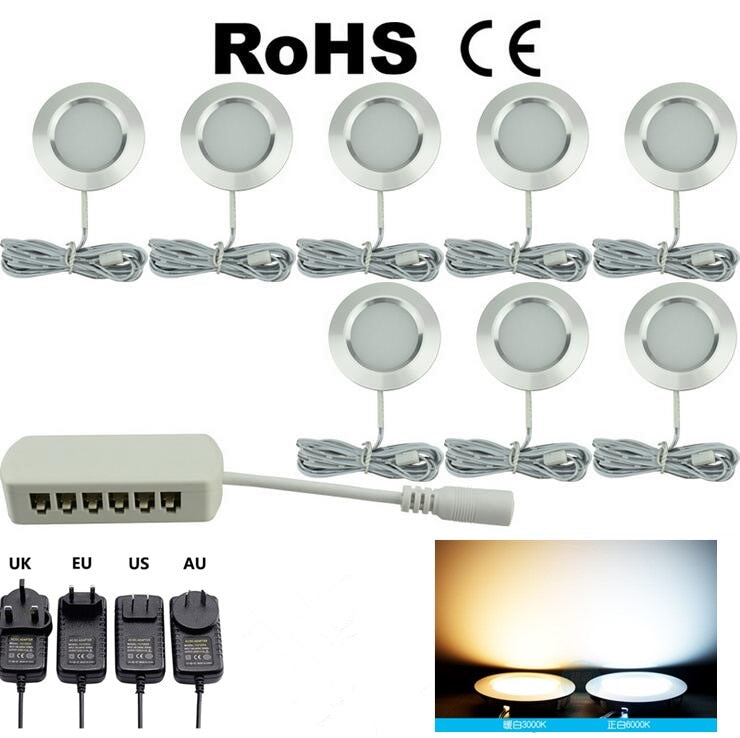 Ultra-Thin Concealed Mini LED Downlight LED Display Kitchen Under Cabinet Light With 12V 2M Terminal Cable LED Lighting For Home