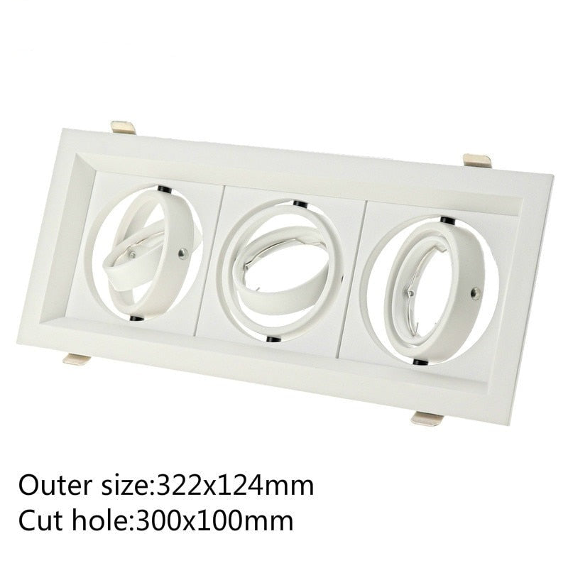 LED Grille Light LED Downlight Frame Fixtures MR16 Fitting 90-260V Recessed GU10 Bulb Replaceable Downlights
