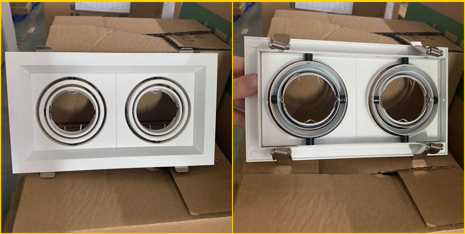 LED Grille Light LED Downlight Frame Fixtures MR16 Fitting 90-260V Recessed GU10 Bulb Replaceable Downlights