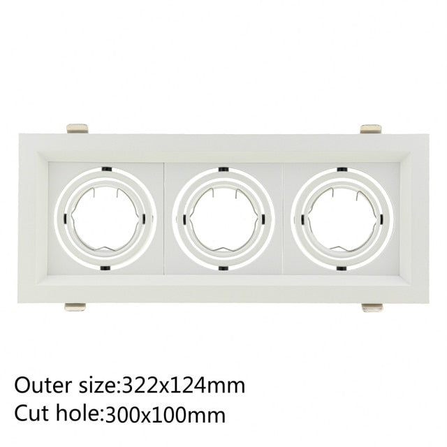 LED Grille Light LED Downlight Frame Fixtures MR16 Fitting 90-260V Recessed GU10 Bulb Replaceable Downlights