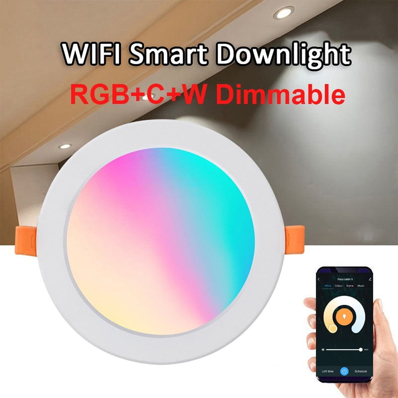 Lonsonho WiFi Smart Spot Led Downlight 220V RGB+C+W 5W 7W 10W Tuya Smart Life Wireless Remote Control Works Alexa Google Home