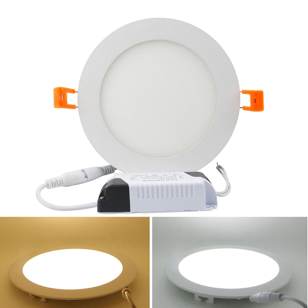 Ultra Thin LED Panel Downlight 3W 4W 6W 9W 12W 15W 18W Round/Square LED Ceiling Recessed Light AC85-265V LED Panel Light SMD2835