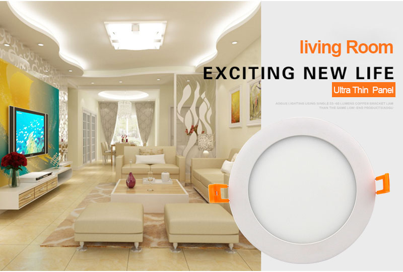 Ultra Thin LED Panel Downlight 3W 4W 6W 9W 12W 15W 18W Round/Square LED Ceiling Recessed Light AC85-265V LED Panel Light SMD2835