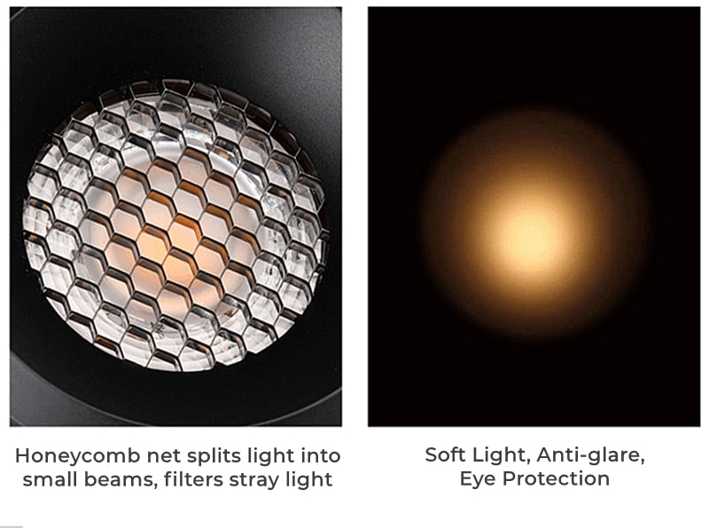 Aluminum Anti-glare Honeycomb Mesh Cover Black Downlight Track Lamp Grill Filter Light Shade Hood Spot Lighting Fitting Fixtures