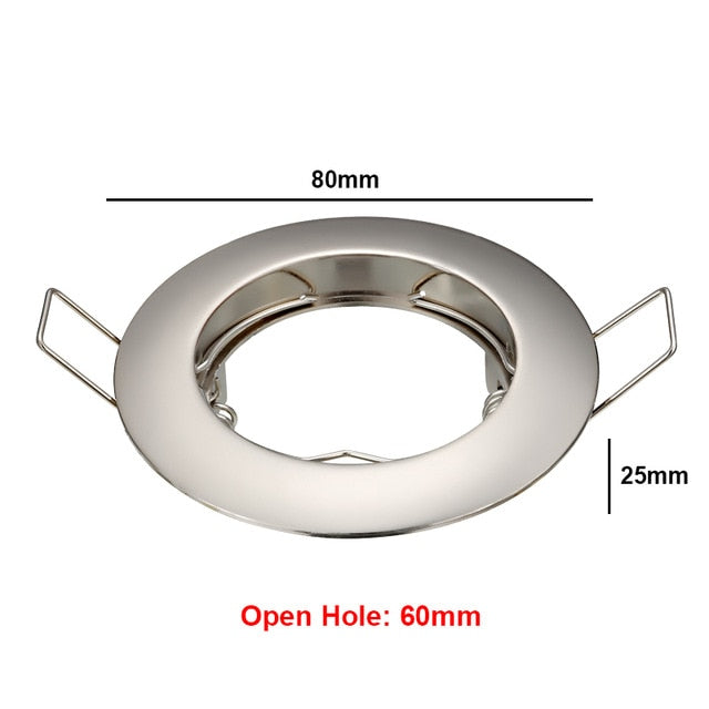 White GU10 MR16 Recessed ceiling spotlight Downlight base socket IP20 Not adjustable Diameter 80mm mounting diameter 60mm
