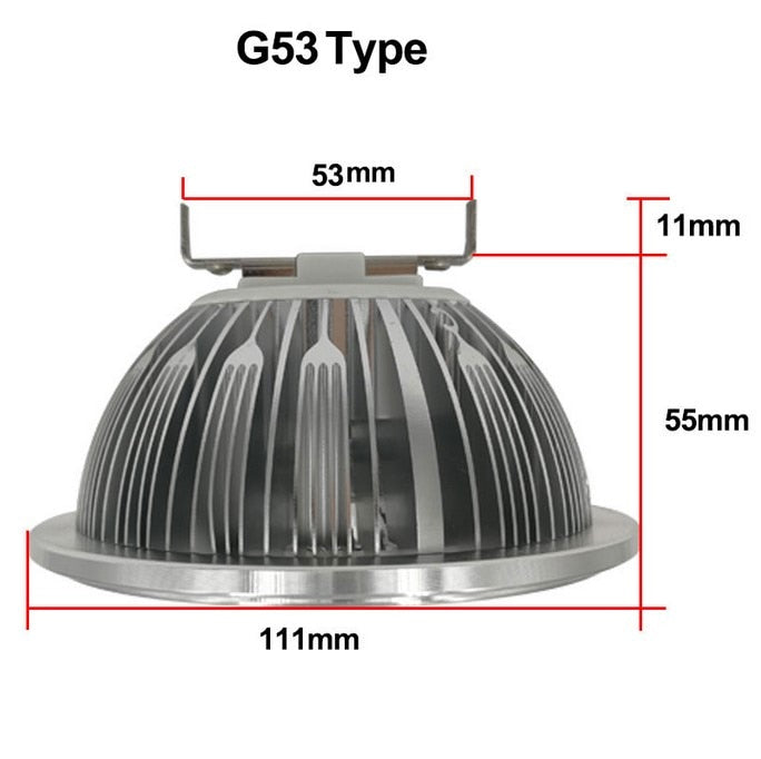 Dimmable LED AR111 lamp 12w GU10 led AR111 downlight ES111 LED spotlight AC85-265V