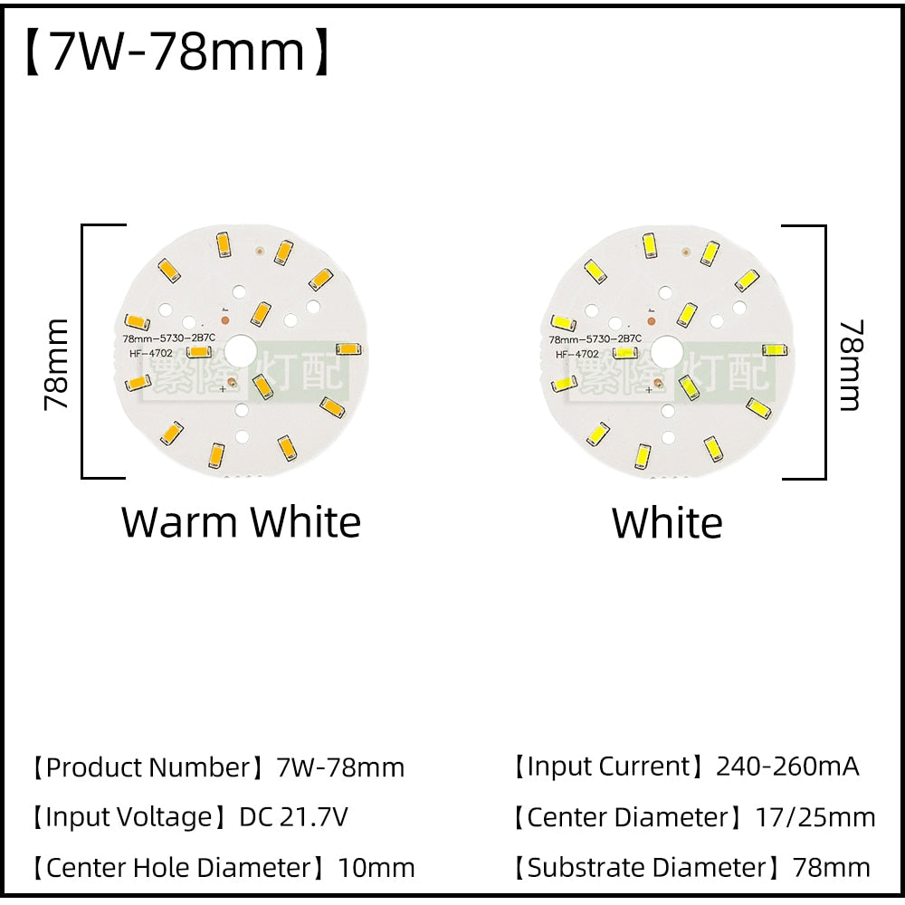 5pcs/Lot 3W 5W 7W 9W SMD5730 LED Chips 240mA 260mA Constant Current Input Light Bead For White/Warm DIY Downlight