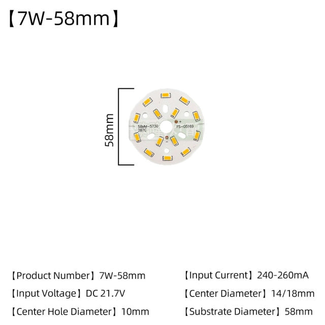 5pcs/Lot 3W 5W 7W 9W SMD5730 LED Chips 240mA 260mA Constant Current Input Light Bead For White/Warm DIY Downlight