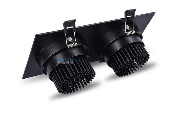 double Dimmable LED COB Spotlight Ceiling lamp AC85-265V 7W 10W 12W 15W 20w 30w 40w Aluminum recessed downlights Led Spot Light