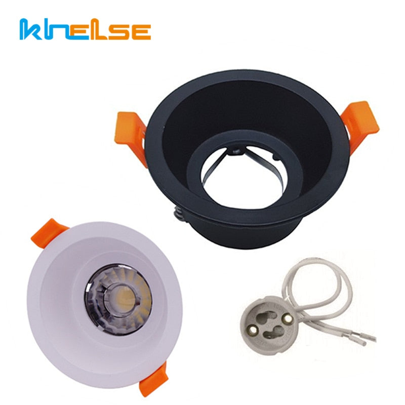Round Recessed Ceiling Mount Downlight Frame Bracket Kits GU10 MR16 Fitting Housing Gimbal Fixed Lights Fixture Lamp Base Holder