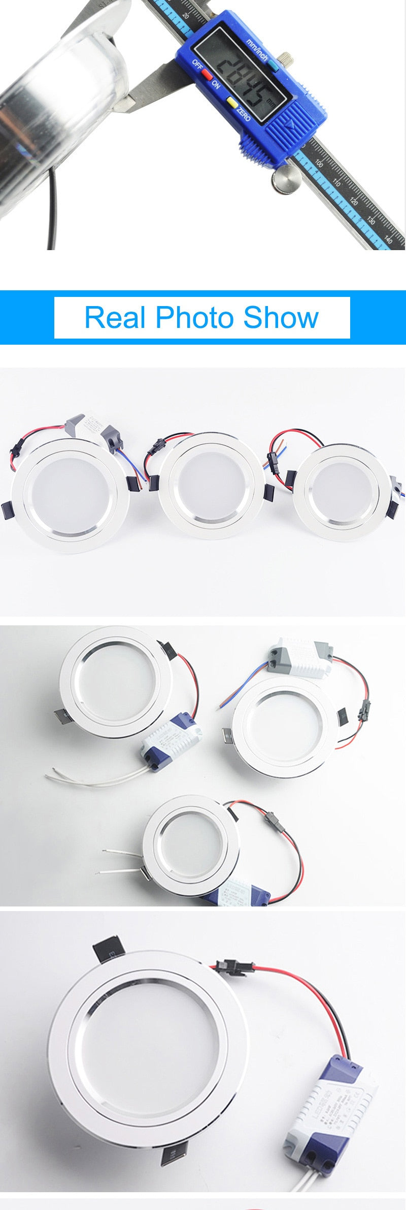 LED Downlight 3W 5W 9W 12W 15W 18W Silver White Ultra Thin Aluminum downlight AC110V 220V 240V Round Recessed LED Spot Lighting