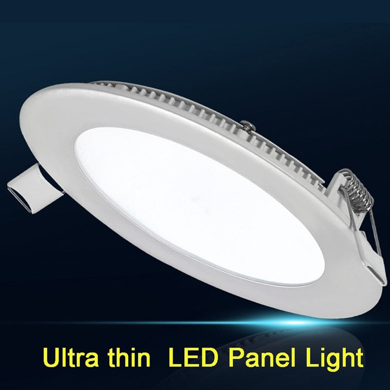 Ultra Thin LED Panel Downlight 3W 6W 9W 12W 15W 18W Round/ Square LED Ceiling Recessed Light AC85-265V LED Panel dimmable lamps