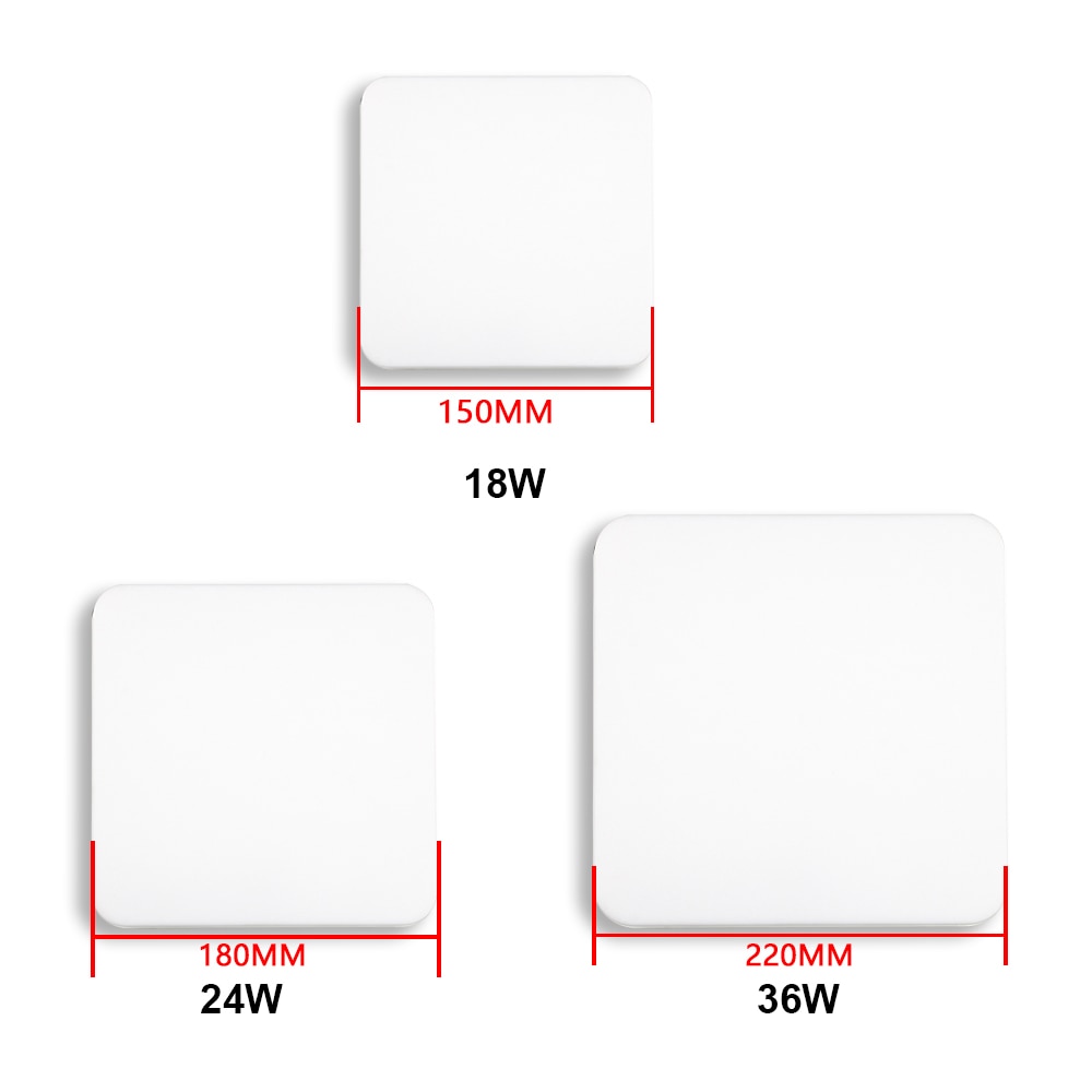 LED AC 85-265V Ultra-thin Square LED Panel Light 18W 24W 36W Downlight Cold White LED Surface Ceiling Lamp For Kitchen Lighting